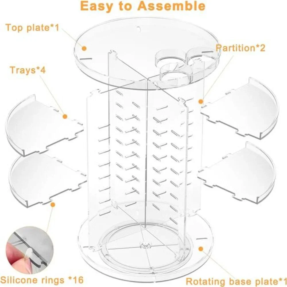 Rotating Makeup Organizer, DIY 8 Adjustable Layers Spinning Skincare Organizer